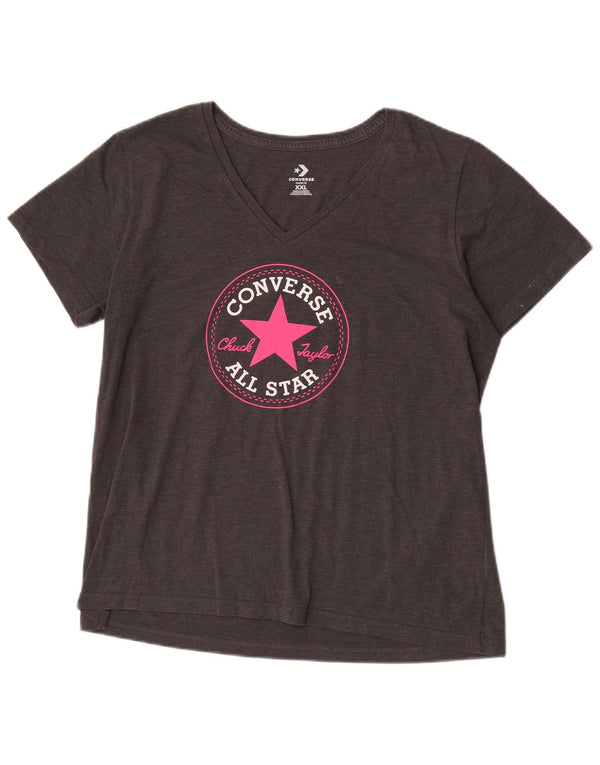 Tricou grafic Converse Chuck Taylor Classic Fit pentru femei, Marea Britanie 20 2XL, gri
