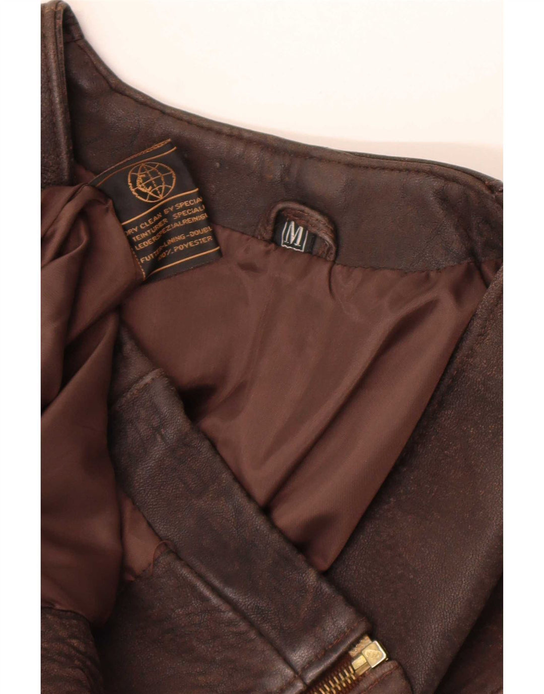 Gilet din piele pentru bărbați vintage UK 38 maro mediu