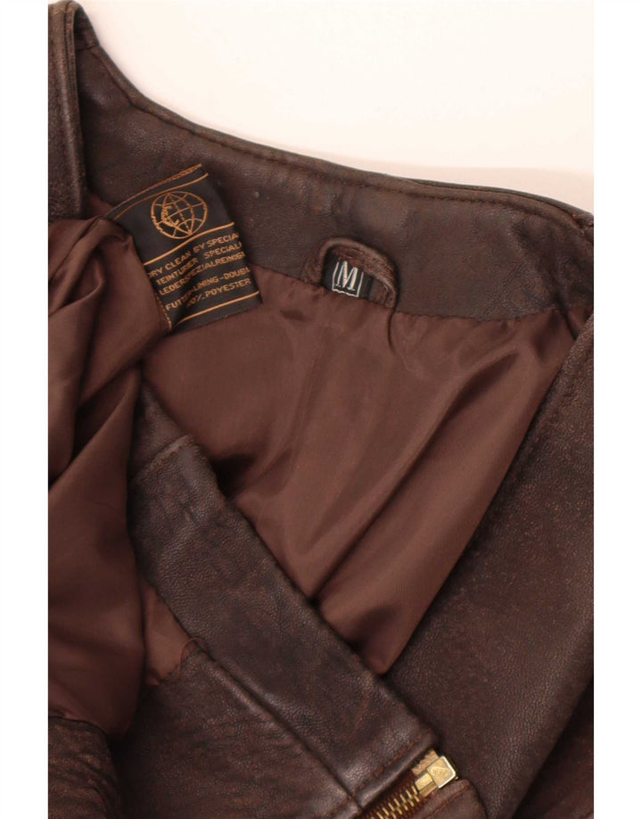 Gilet din piele pentru bărbați vintage UK 38 maro mediu