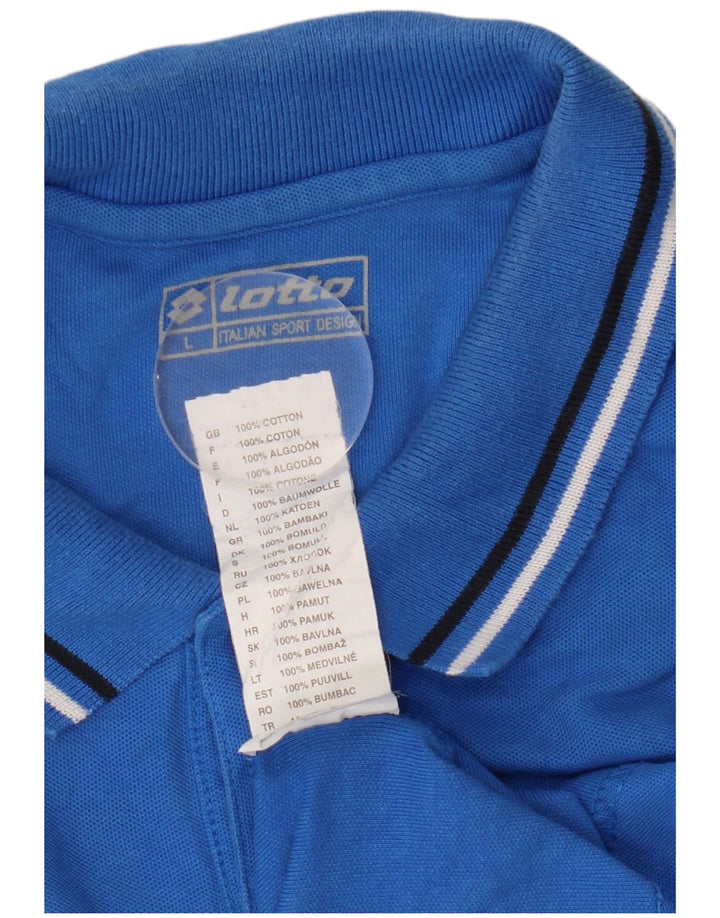 Tricou polo pentru bărbați Lotto, mare, albastru, bumbac