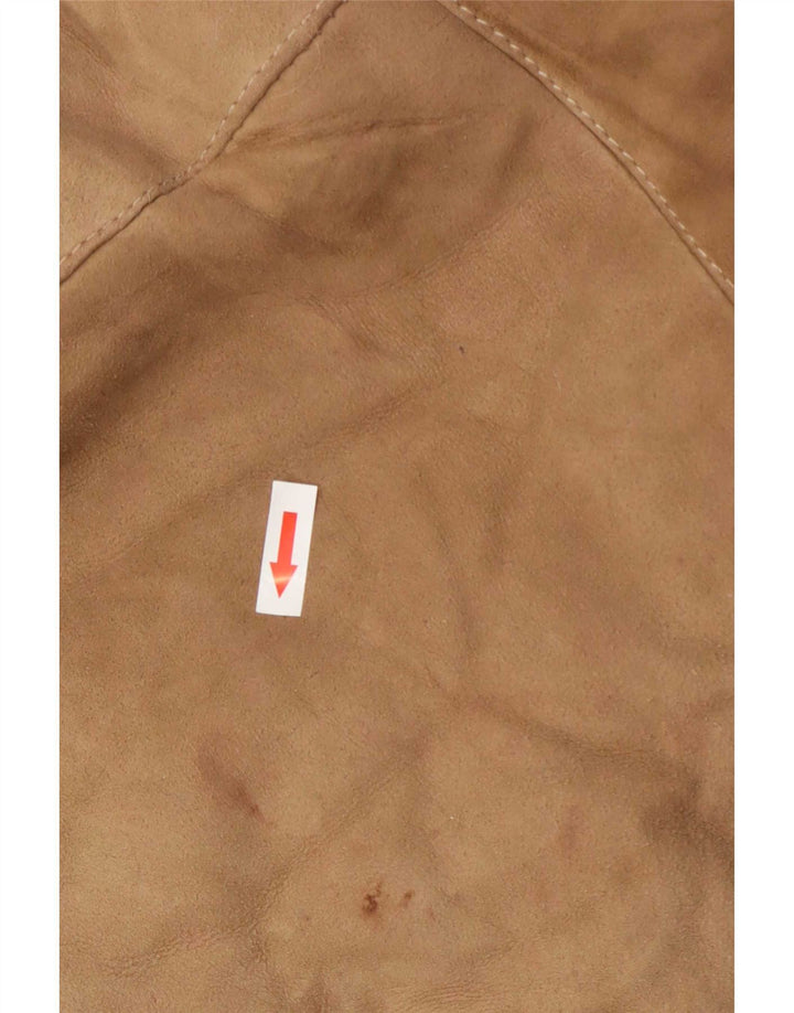 Vintage Womens Shearling Jacket UK 14 Medium Beige