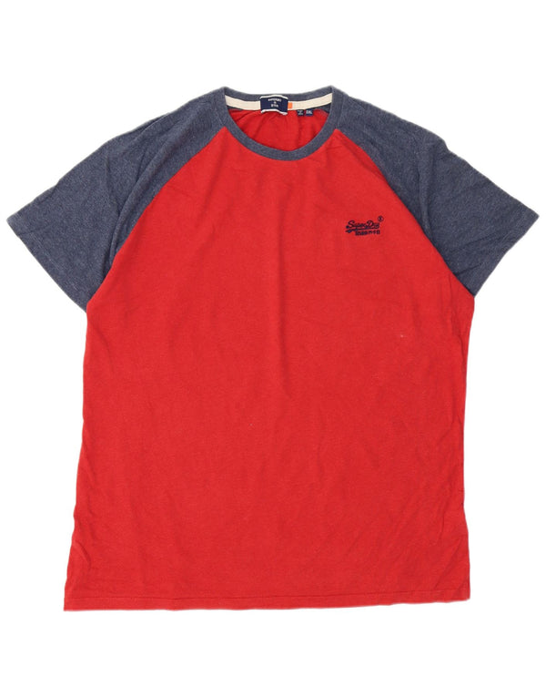 Tricou Superdry pentru bărbați Top 2XL, roșu, bumbac color bloc