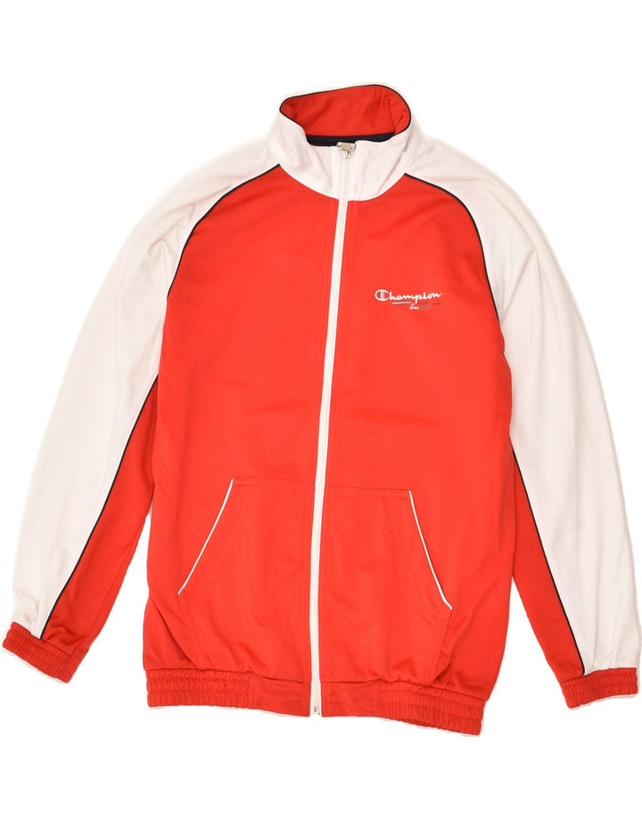 CHAMPION Boys Tracksuit Top Jacket 11-12 Years Large  Red Colourblock | Vintage Champion | Thrift | Second-Hand Champion | Used Clothing | Messina Hembry 