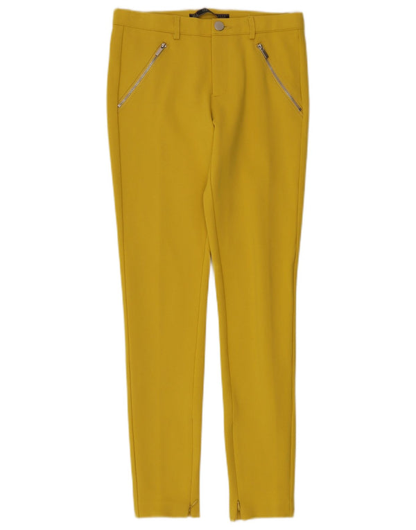 Zara Womens Skinny Chino Trousers Small W26 L30 Yellow Viscose