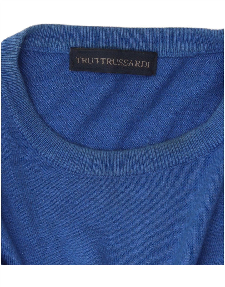Pulover Trussardi pentru bărbați cu gât crew, XL, albastru