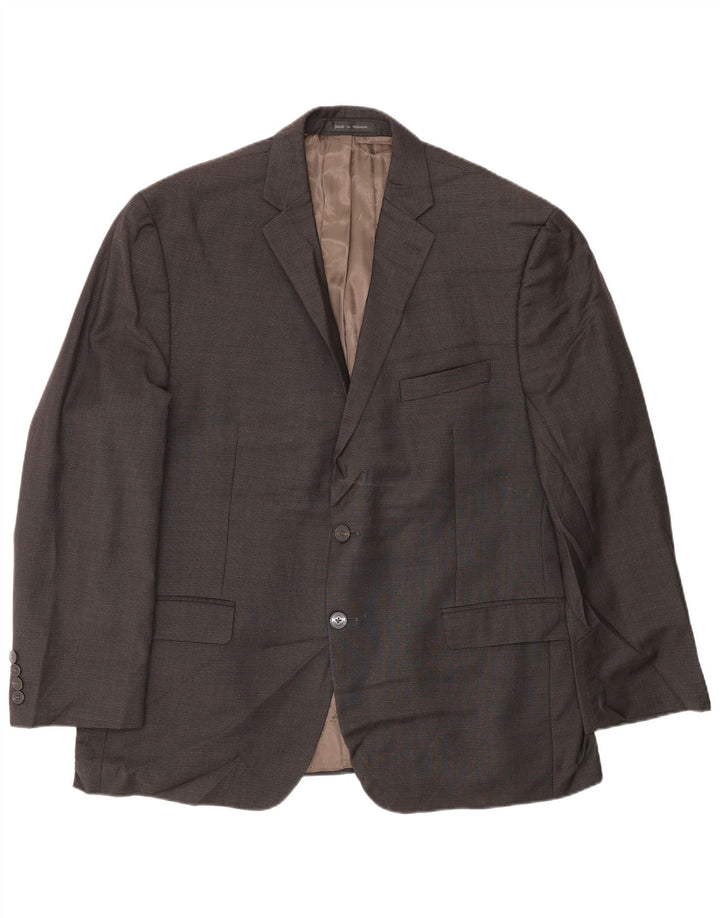 Jachetă pentru bărbați Calvin Klein, cu 2 nasturi, Marea Britanie 44 2XL, lână maro cu picior de gală