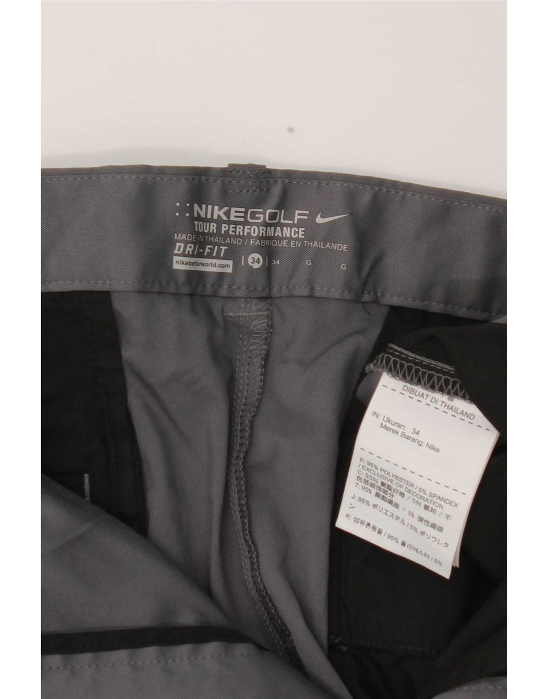 Pantaloni scurți chino Dri Fit Nike pentru bărbați W34 Poliester mare gri