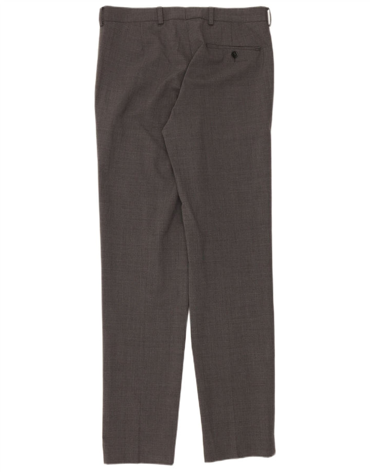 Marks & Spencer Pantaloni de costum slim, croiți, pentru bărbați, L32 L33, lână gri