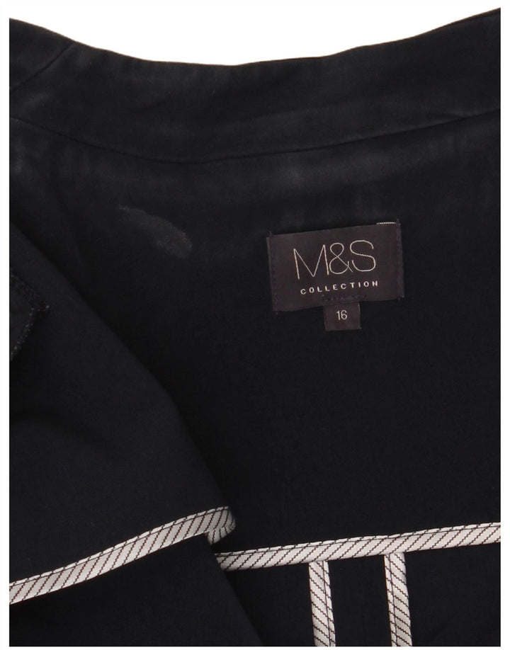 Marks & Spencer Jachetă Blazer deschisă pentru femei UK 16 mare, poliester bleumarin