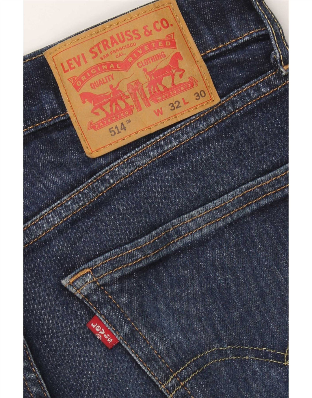 Blugi 514 drepti pentru bărbați Levi's W32 L30 bumbac bleumarin