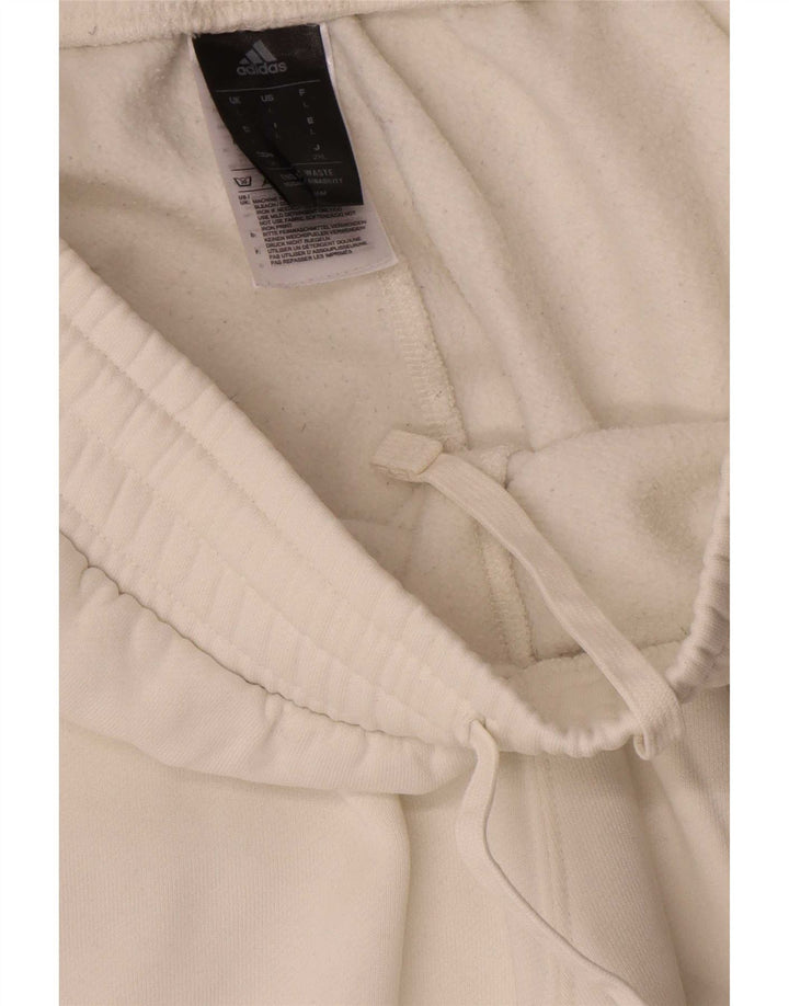 Pantaloni de trening Adidas pentru bărbați Joggeri mari, alb, bumbac