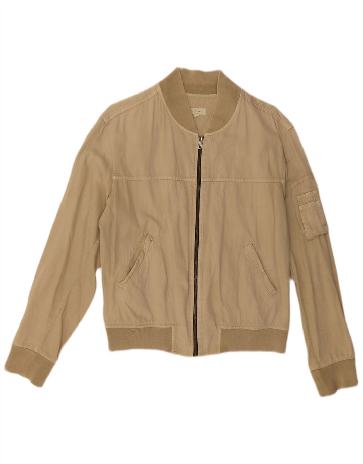 Bomber vintage pentru femei UK 16 mare, bej, bumbac