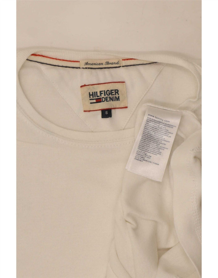 Top pentru bărbați Tommy Hilfiger cu mânecă lungă, mic, alb, din bumbac