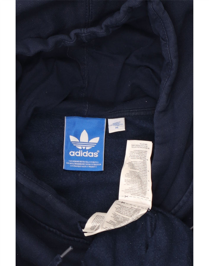 Pulover ADIDAS pentru bărbați cu glugă grafică, bumbac, albastru bleumarin mediu