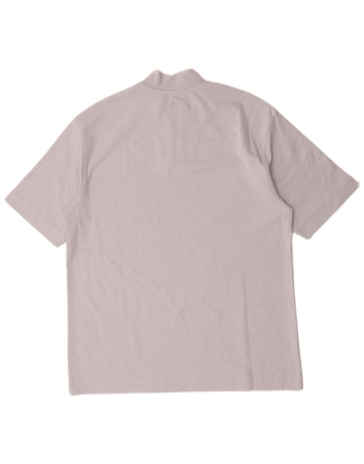 Tricou pentru bărbați Zara, cu fermoar, decolteu, bumbac albastru mediu