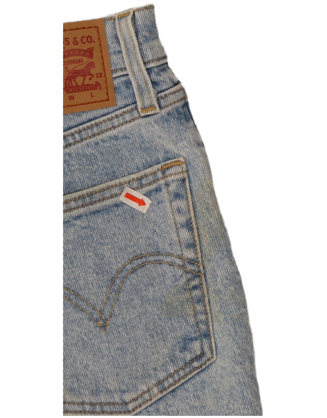 LEVI'S Womens 501 Distressed Denim Shorts W26 Small Blue Cotton