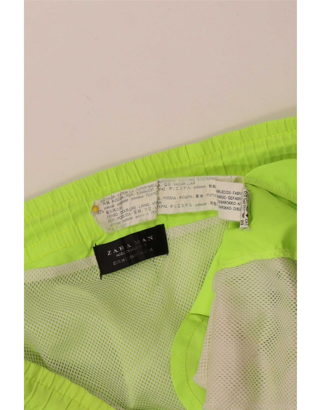 Pantaloni scurți de înot pentru bărbați Zara, din poliester verde mediu
