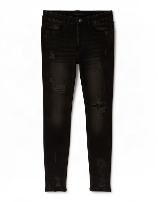 Blugi skinny pentru bărbați Zara EU 38 Mici W30 L30 Negri