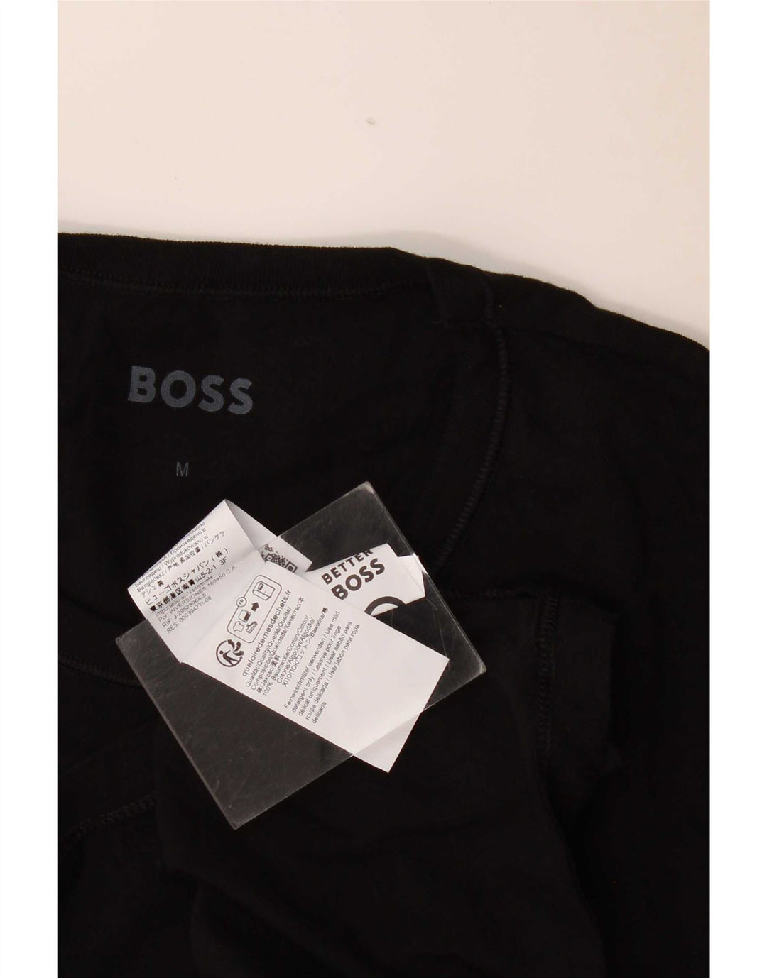 Tricou Hugo Boss Slim Fit pentru bărbați Top mediu din bumbac negru
