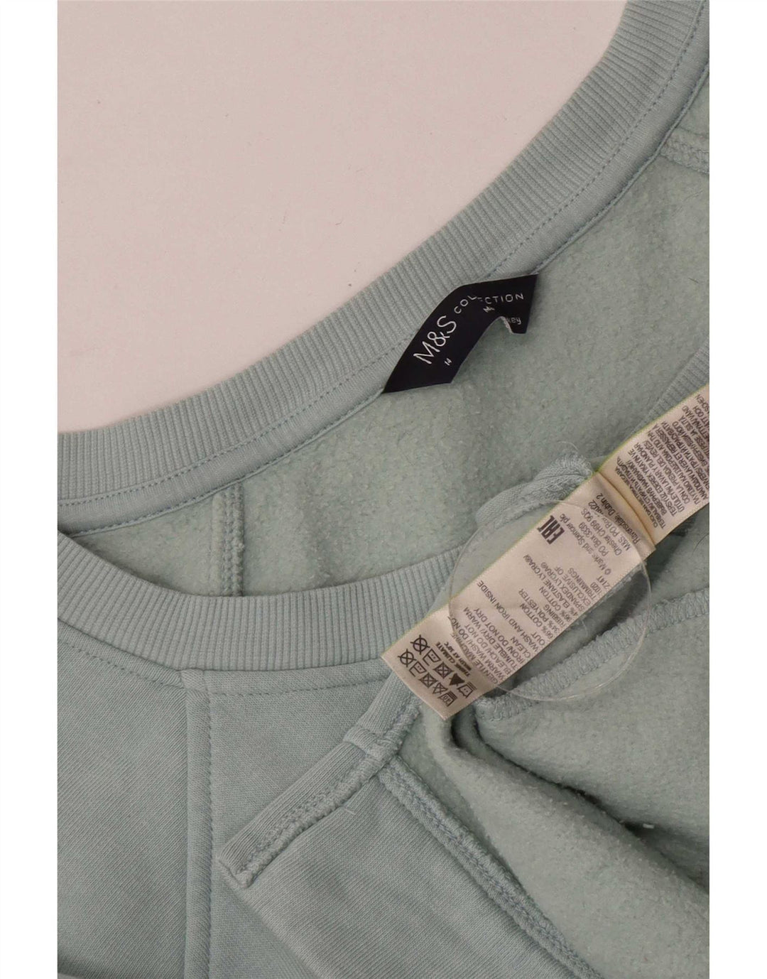 Pulover pentru damă Marks & Spencer, cu paragate, UK 14, bumbac albastru mediu