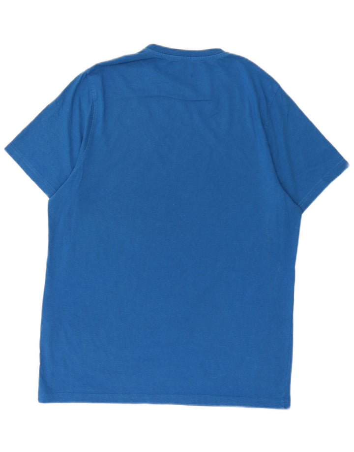 Tricou cu grafică obișnuită pentru bărbați Mountain Warehouse Top din bumbac albastru mediu