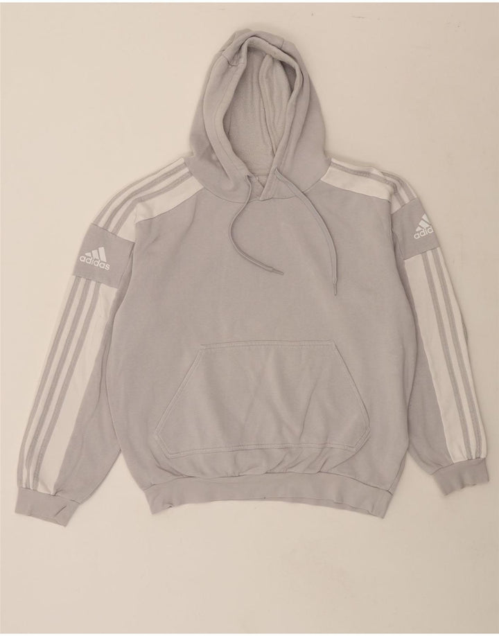 ADIDAS Mens Hoodie Jumper Medium Grey Cotton Vintage Adidas and Second-Hand Adidas from Messina Hembry 