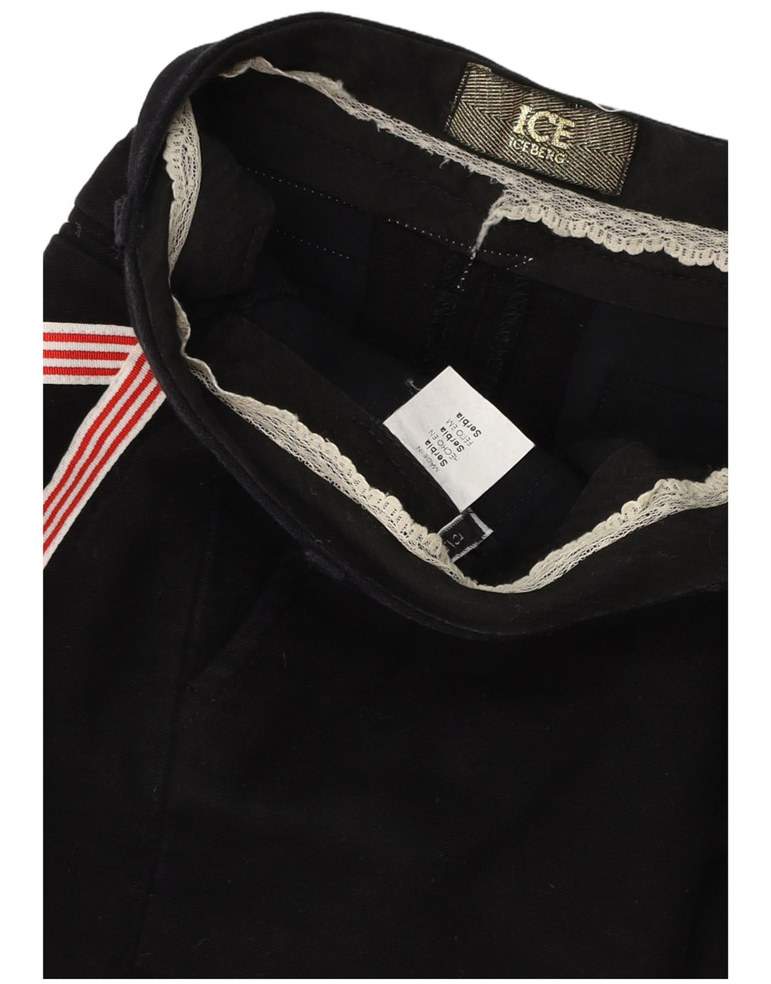 Pantaloni scurti chino grafic pentru femei Iceberg W30 bumbac mediu negru