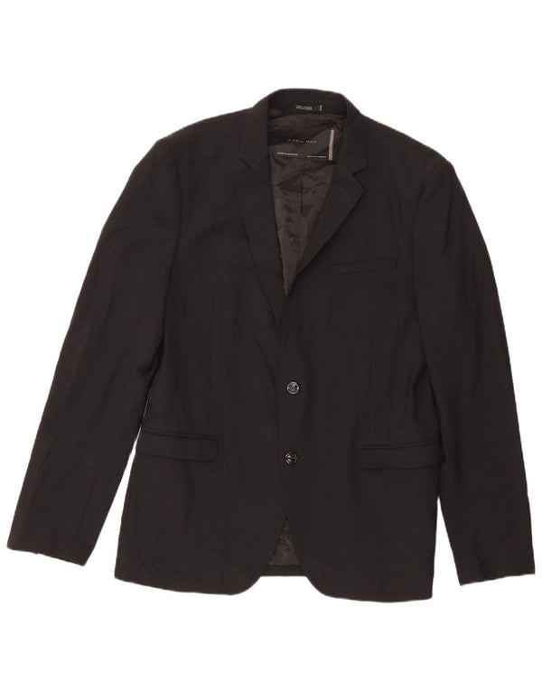 Blazer pentru bărbați Zara cu 2 nasturi EU 52 3XL Poliester negru