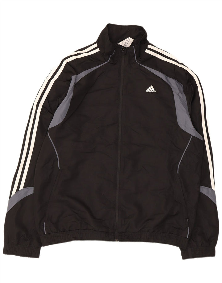 Jachetă de trening Adidas pentru bărbați Marea Britanie 42/44 Poliester mare negru color bloc