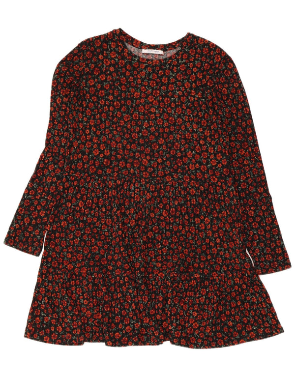 Rochie cu mâneci lungi pentru femei Zara UK 12 Medium Black Floral