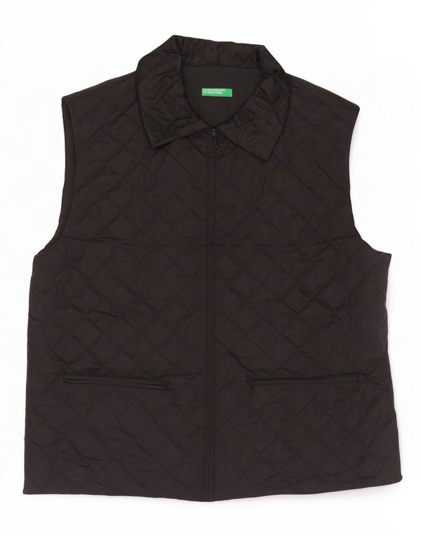 Gilet matlasat Benetton pentru femei UK 16, mare, negru, poliamidă