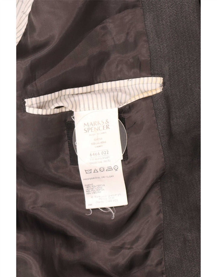 Jachetă pentru bărbați Marks & Spencer pentru bărbați, cu 2 nasturi, UK 40, gri mediu, în oase