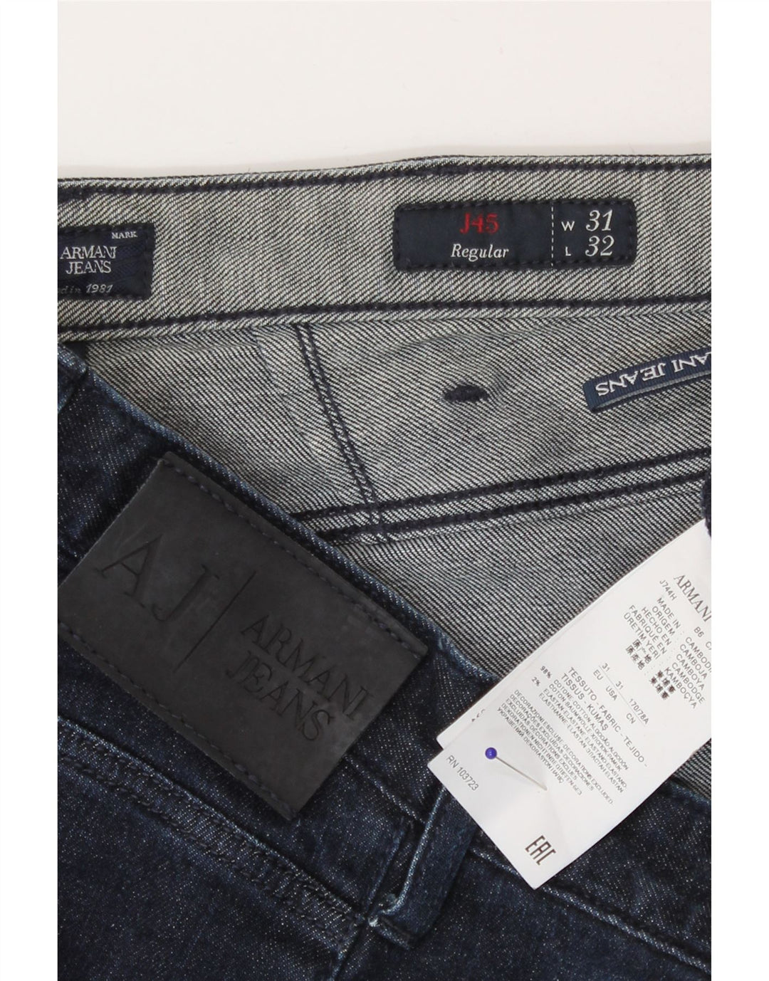 Blugi drepti pentru femei Armani L31 L27 Bumbac bleumarin