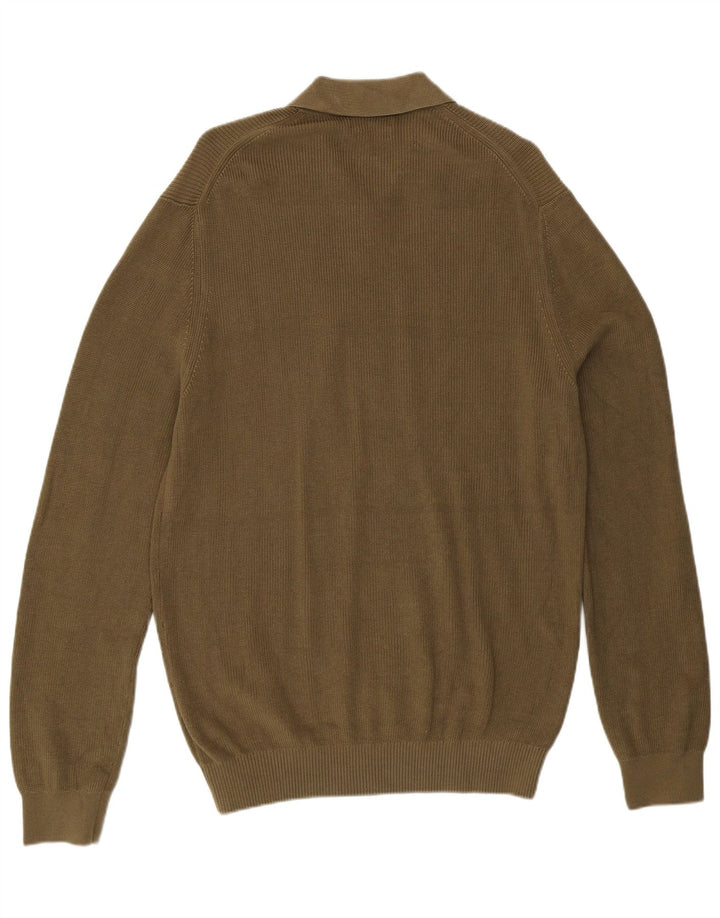 Massimo Dutti Pulover pentru bărbați cu gât polo XL bumbac kaki