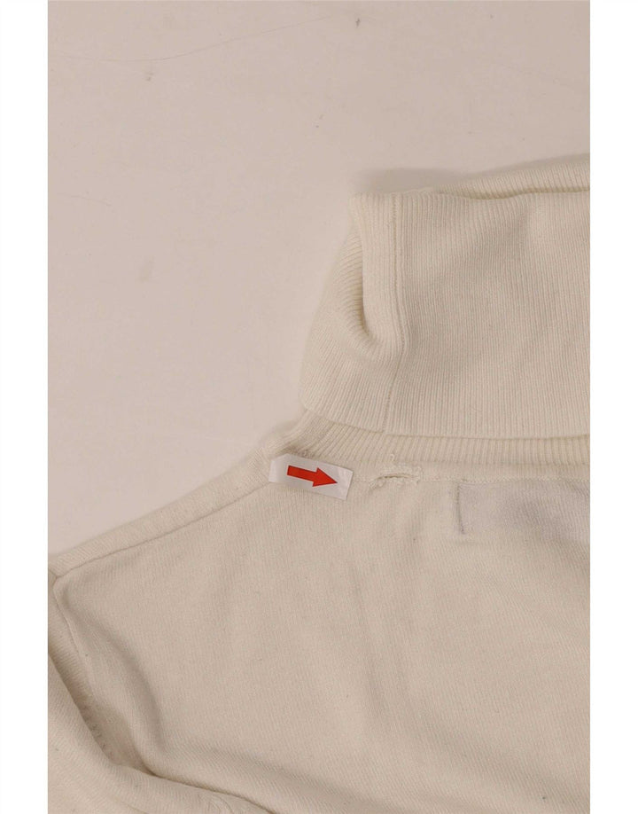 Pulover cu gât rulat Zara pentru femei UK 12 Rayon alb mediu