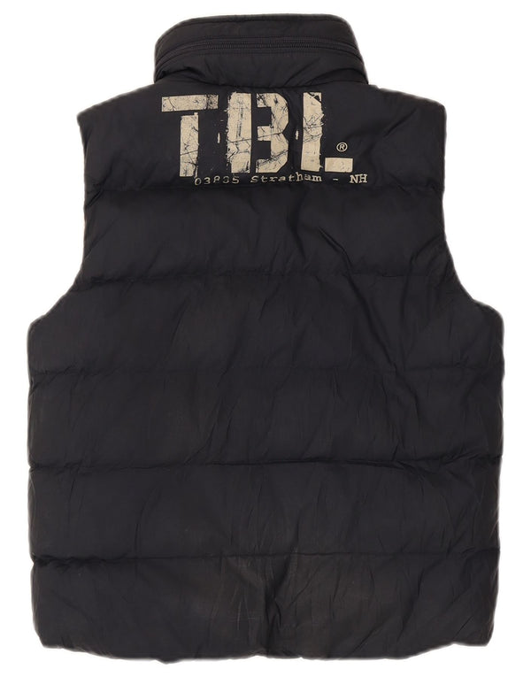 Gilet căptușit cu glugă grafic Timberland pentru băieți, 9-10 ani, poliester bleumarin