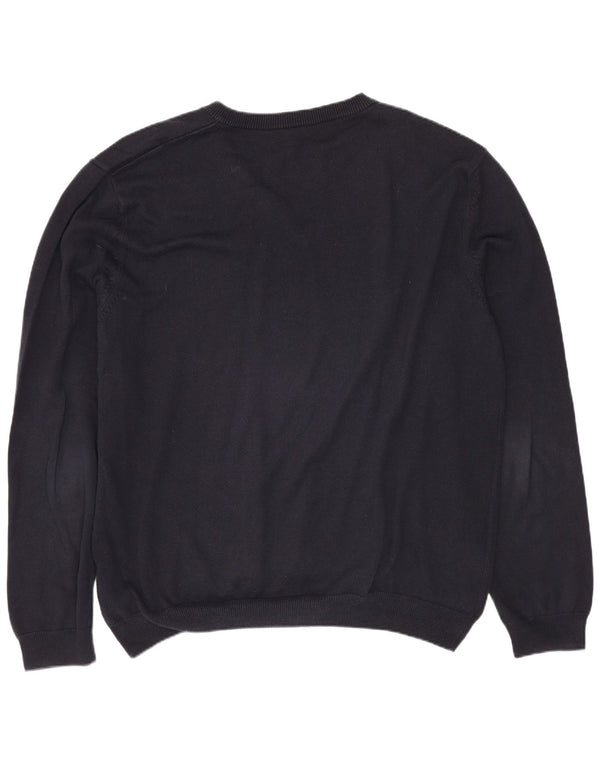 HUGO BOSS Pulover cu decolteu în V pentru bărbați, XL, bumbac bleumarin