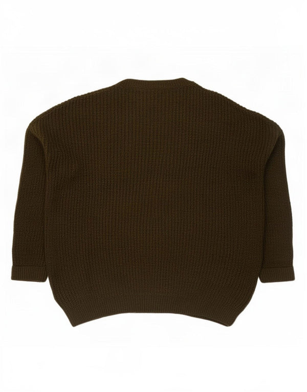 Topshop Pulover supradimensionat pentru femei cu gât de barcă UK 14 Large Kaki