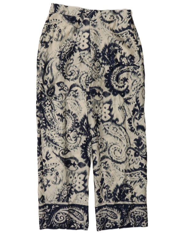 Pantaloni casual conici pentru femei Zara L30 L32 Poliester alb Paisley