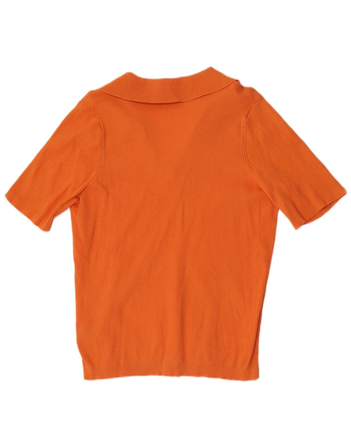 Tricou polo pentru femei Marks & Spencer UK 16 mare bumbac portocaliu