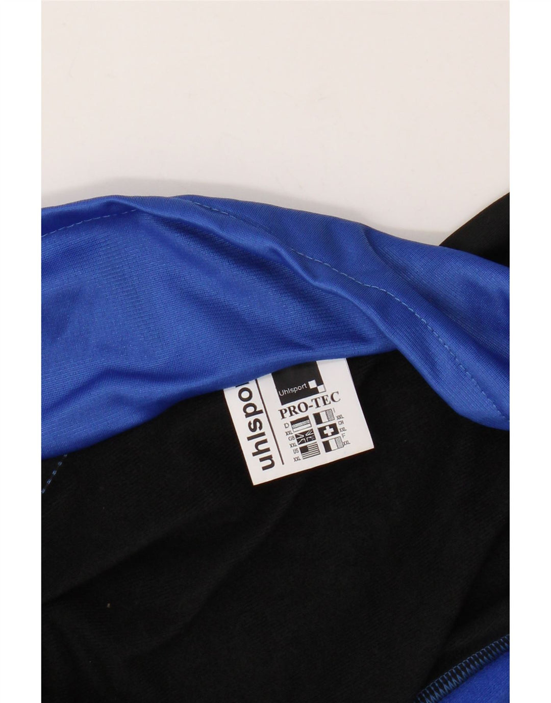 Jachetă de trening grafică UHLSPORT pentru bărbați, 2XL, poliester color block, albastru