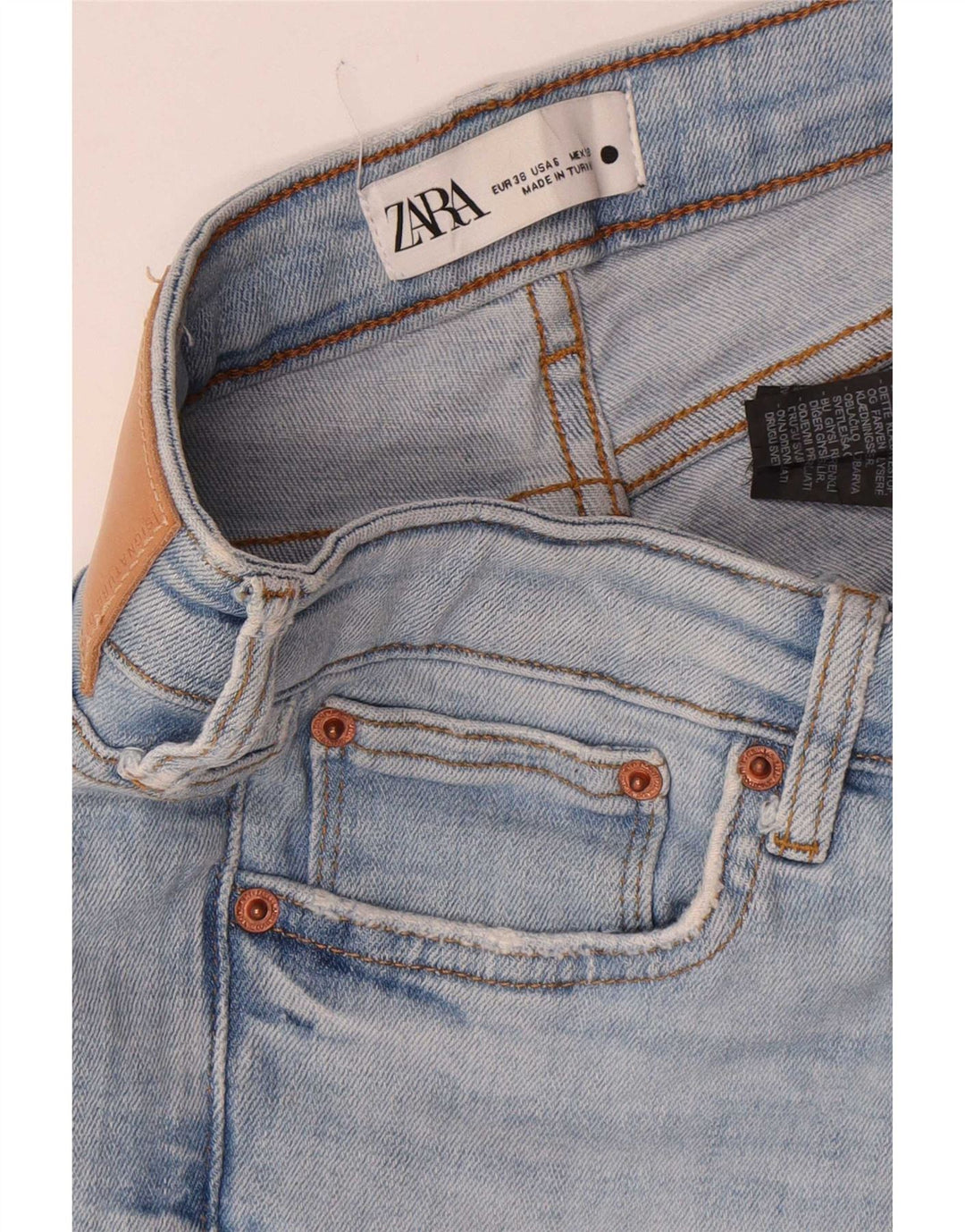 Blugi slim dama Zara EU 38 Mici L28 L27 Bumbac albastru