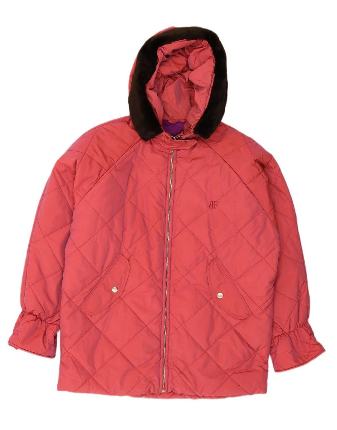 BELFE & BELFE Womens Oversized Hooded Padded Jacket IT 46 Large Pink
