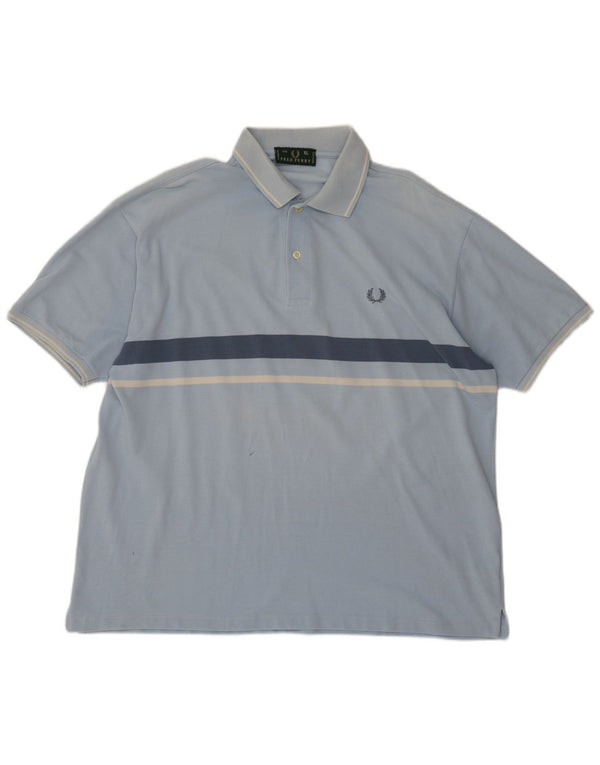 Cămașă polo Fred Perry pentru bărbați XL, bumbac cu dungi albastre