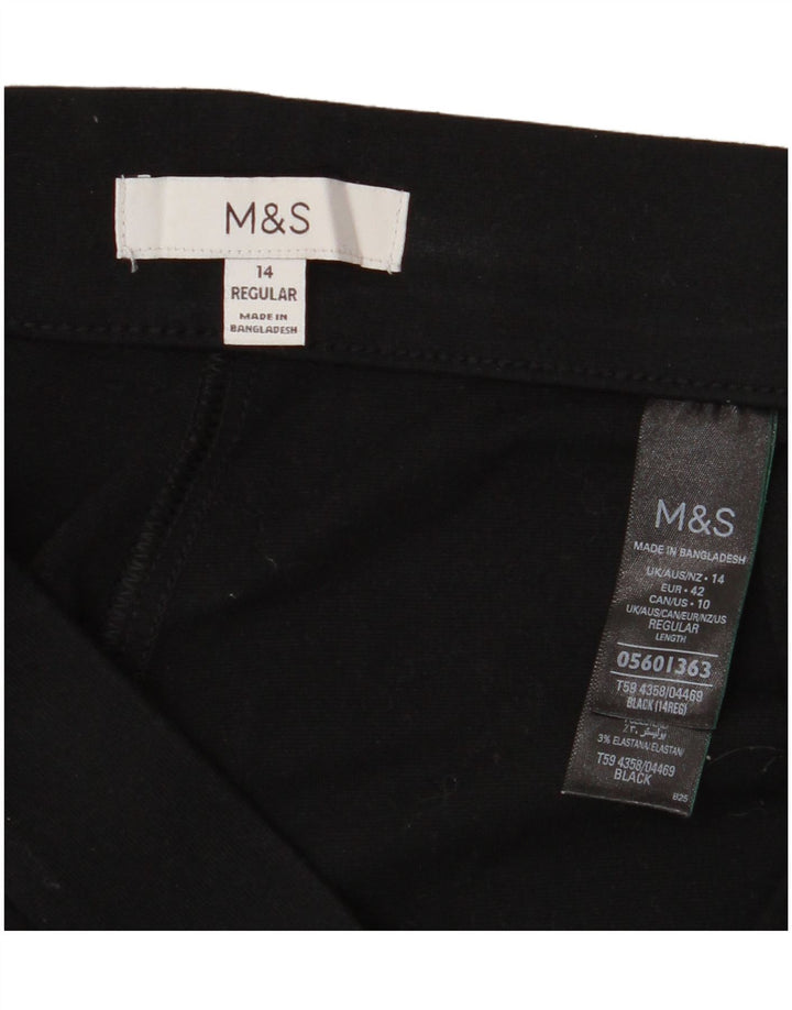 MARKS & SPENCER Pantaloni casual conici pentru femei UK 14 Large W34 L28 Negru