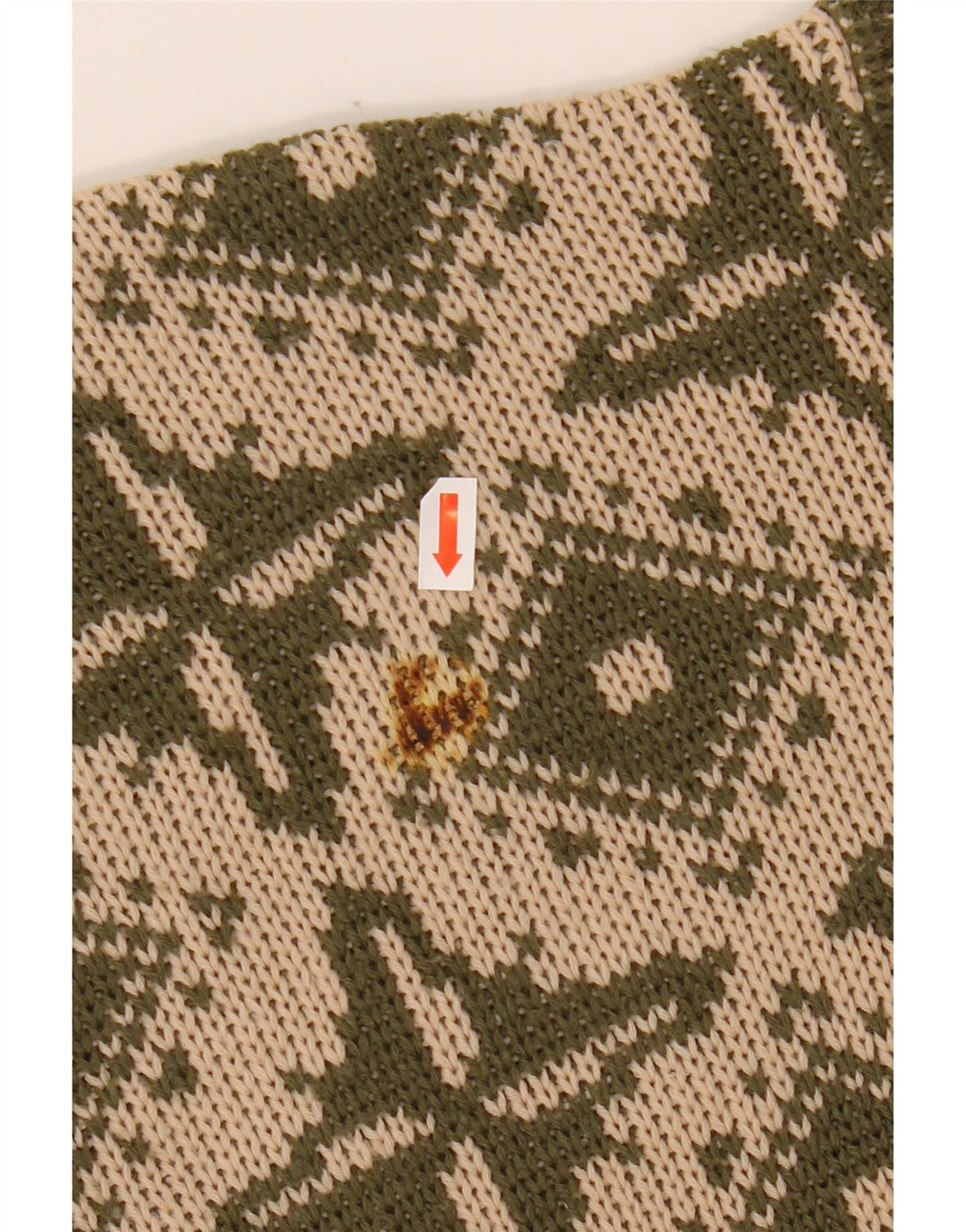 Pulover de damă VINTAGE cu gât barcă IT 46 mare bej geometric