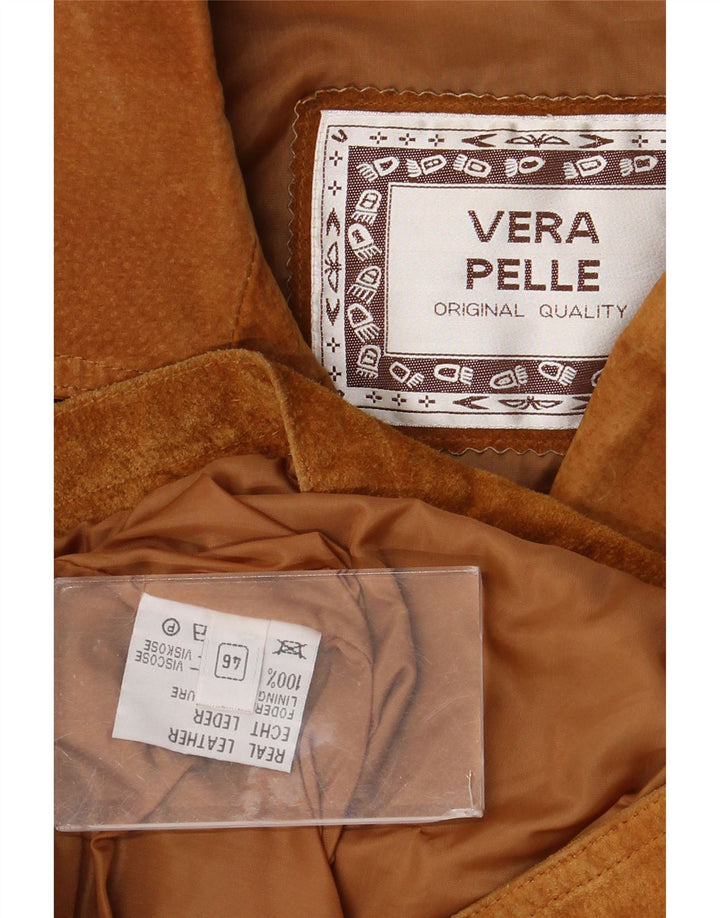 Jacheta de piele intoarsa pentru barbati vintage IT 46 Mica Bej
