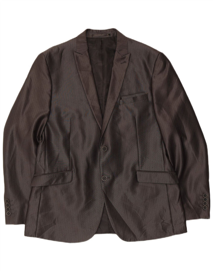 Costum pentru bărbați Angelo Litrico 3 piese EU 54 2XL W38 L30 Gri Pinstripe Classic