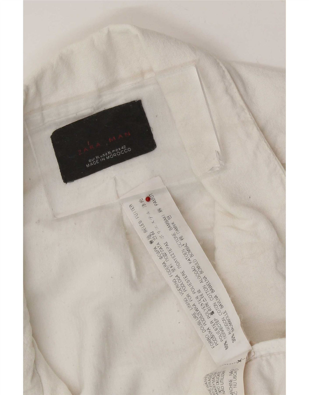 Jachetă pentru bărbați Zara UK 42 XL, poliester alb