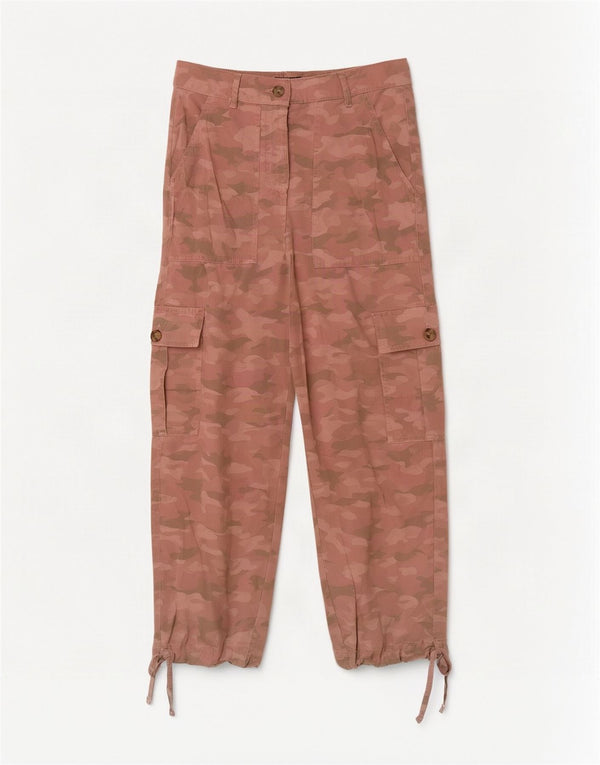 Pantaloni cargo crop pentru femei Marks & Spencer UK 6 XS W26 L23 roz camuflaj